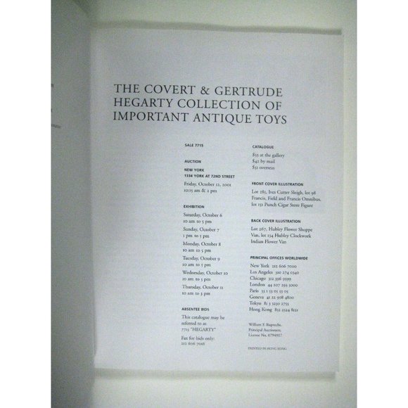 Sotheby's Auction Catalog 2001 Hegarty Collection Antique Toys NY7715 Cast Iron - Picture 3 of 8